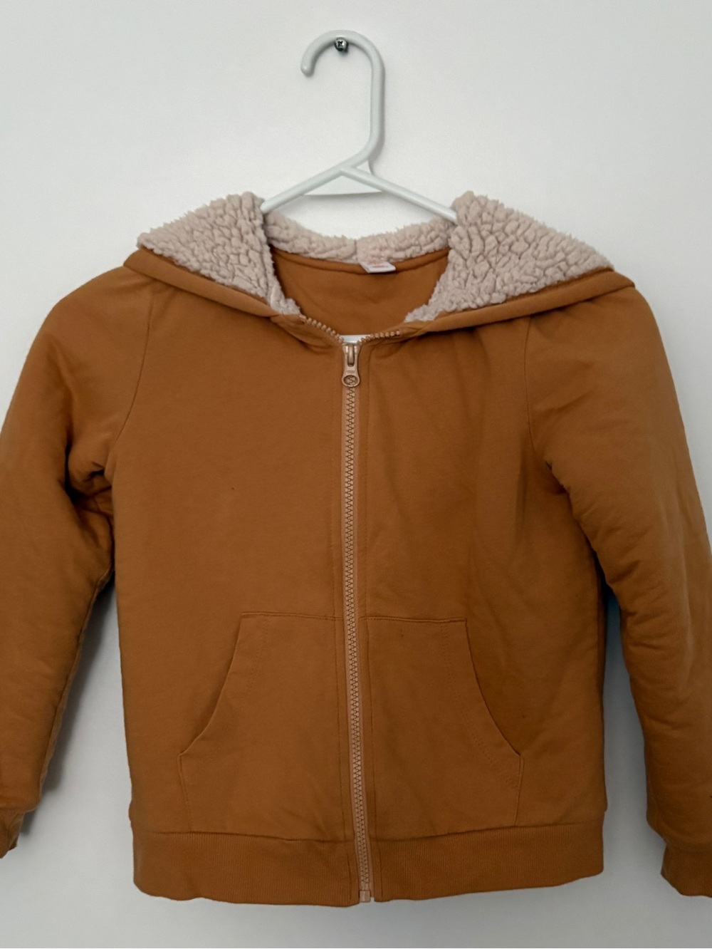 Joe Fresh Kids Sherpa-Lined Zip Hoodie - Tan with Cream Sherpa